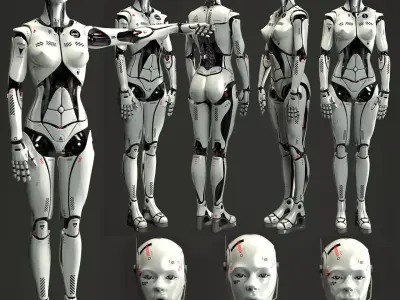 Robotic girl 3D model 3D model