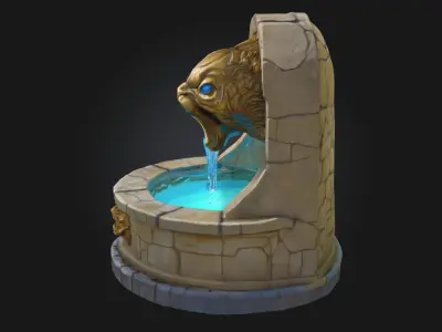 Mystical Fountain of the Sea Serpent  Waters of Legend and Power 3D model