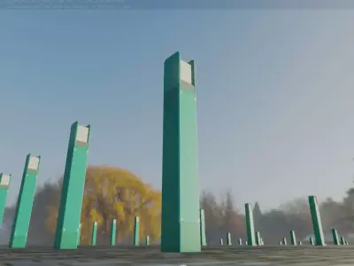 Street Light 8 Bollard 900mm Moss Green Version 4 Low-poly 3D model