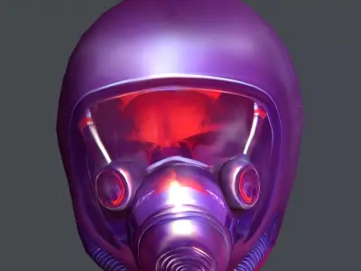 Gas mask helmet scifi Low-poly character art game space  Low-poly 3D model buy