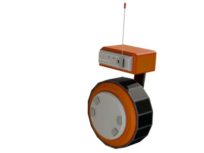 Wheel-robot  Low-poly 3D model