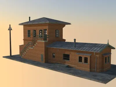 Railway signal box Wroclaw  3D model