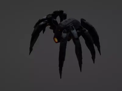Futuristic Mechanical Spider Robot  3D model purchase
