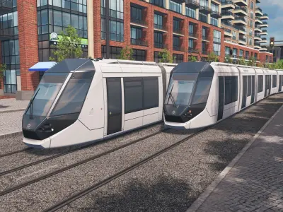 Alstom Citadis 402 - Dubai Tram Low-poly 3D model