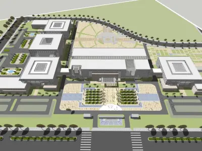 Developing SU model of open office building building 3D model