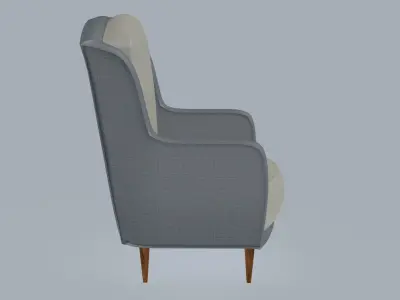 Smoothed arms armchair 3D model
