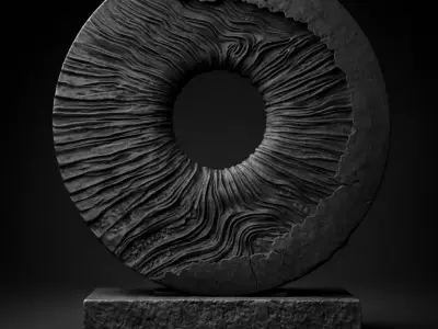 Obsidian Cycle  Abstract Ring Sculpture 3D print model