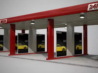 Self-Service Car Wash 3D model