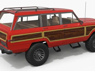  Vintage Utility SUV Wood Panels Red 