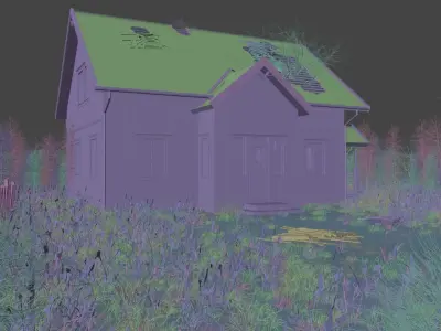 Abandoned Farm Scene Low-poly 3D model