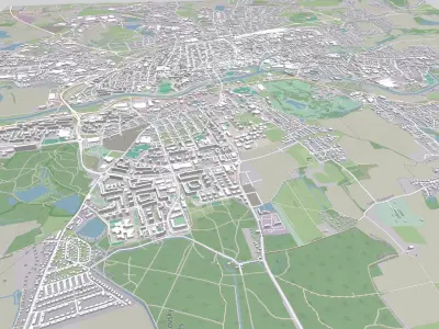 Cityscape Ceske Budejovice Czech Republic 3D model