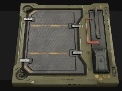 Sci Fi Floor modular Pack Low-poly 3D model