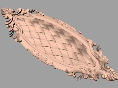 Bed door flower 3D relief STL model for CNC engraving E530 3D model
