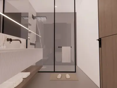 bathroom showcases a modern design 3D print model