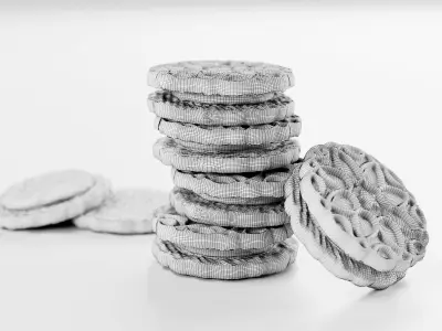 Chocolate Cookie with Cream Filling - 3D Scan 3D model