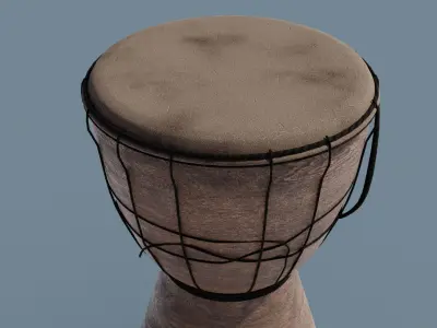 Djembe Free low-poly 3D model