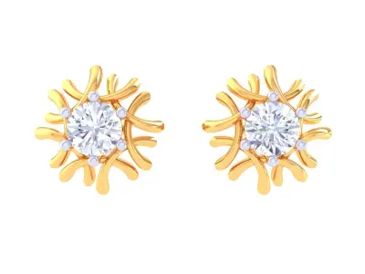 Solitaire Super Light Weight Earring Pendant Set 3D print model