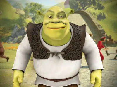 Shrek animated character from 3D model