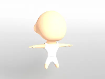 Cartoon Character Template Free low-poly 3D model