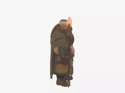 Highly Detailed World of  Dwarf Mage 3D ModelAdventurous Nimble 3D model