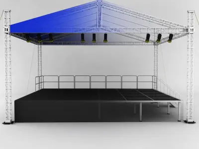 Music stage platform scaffolding 3D model