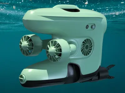 Underwater Drones Rigged Collection 2 for Maya 