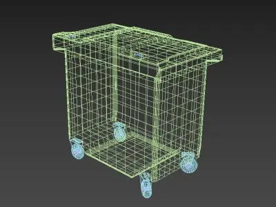 garbage container Low-poly 3D model 4