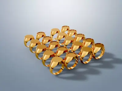 SIGNET RINGS DIFFERENT SIZES  3D print model
