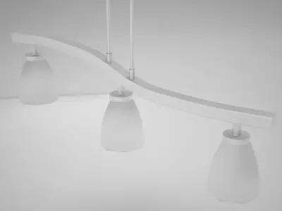 lamp06 light fixture with three glass shades 3D model
