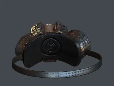 Gas mask helmet 3d model scifi Low-poly Low-poly 3D model 7