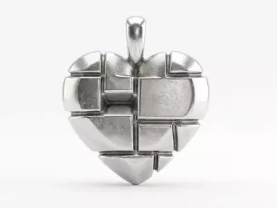 Heart Geometric Mosaic Heart 3D print model