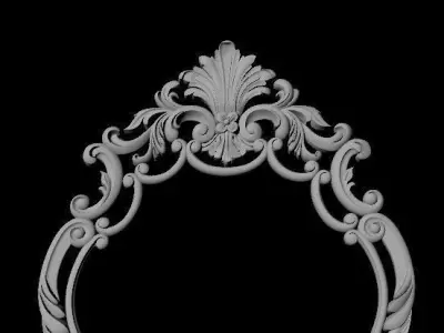 mirror ornate gold frame 3D model