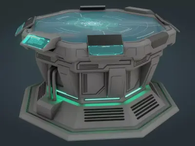 Sci-fi Work Bench - Game ready - PBR Low-poly 3D model