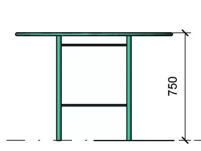 Habitat Geller Green Dining Table  3d model 3D model