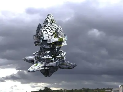 Wind Clean energy Drone Tower 2 3D model
