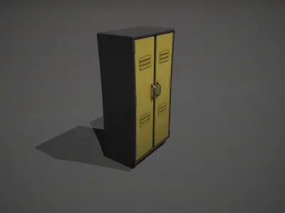 Yellow and Black Stylized Locker Low-poly 3D model