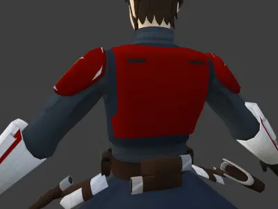 Mandalorian Warrior Low-poly 3D model