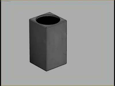 Concrete Outdoor Trash Bin for Urban and Park Areas 3D model