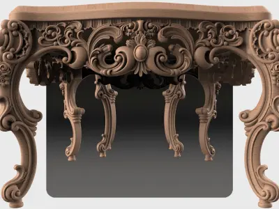 Carved tea table for CNC 03 3D model