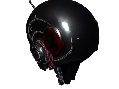 Futuristic Robot Head 3D Model Low-poly 3D model