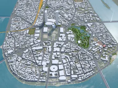 Liuzhou Guangxi China 30km AI Low-poly 3D model