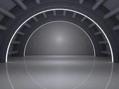 Sci Fi Tunnel 3D model 11