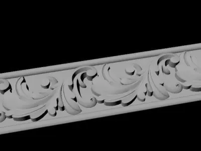 carved baguette 3D model 3