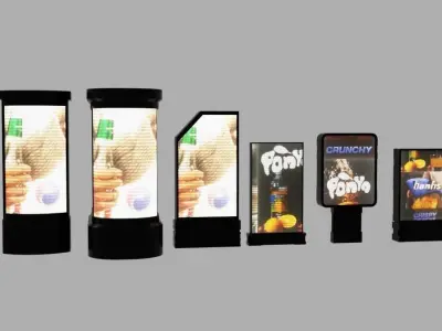 Cyberpunk Signs Low-poly 3D model