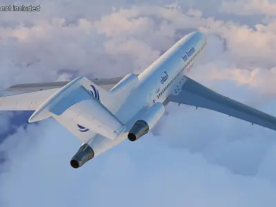  Boeing 727 Iran Aseman Airlines Rigged for Cinema 4D 