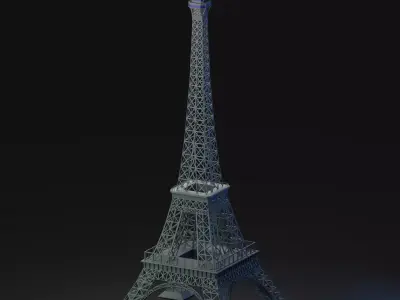 Eiffel Tower Low-poly 3D model