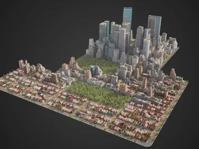 Realistic City C2 MAYA Low-poly 3D model