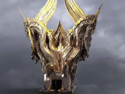 Ancient Serpent Throne 6 3D model