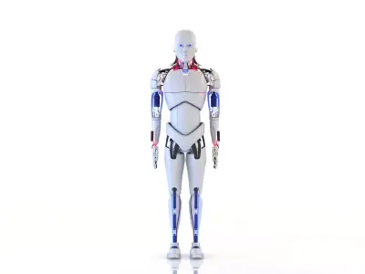 Electronic Cyborg Male animated model Low-poly 3D model
