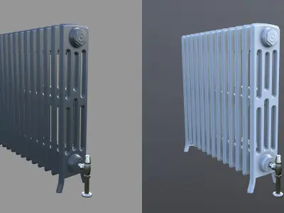 Cast Iron Radiator  Low-poly 3D model